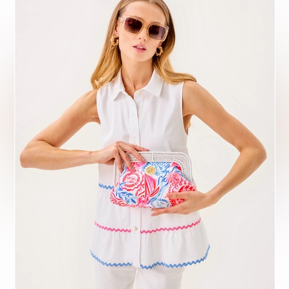 Lilly Pulitzer Cayo Coco Clutch Colorful Woven - Picture 6 of 6